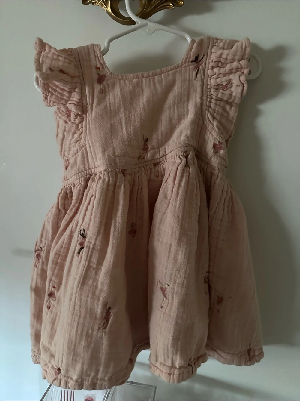 Pink Chicken Ballerina Embroidery Elsie Dress